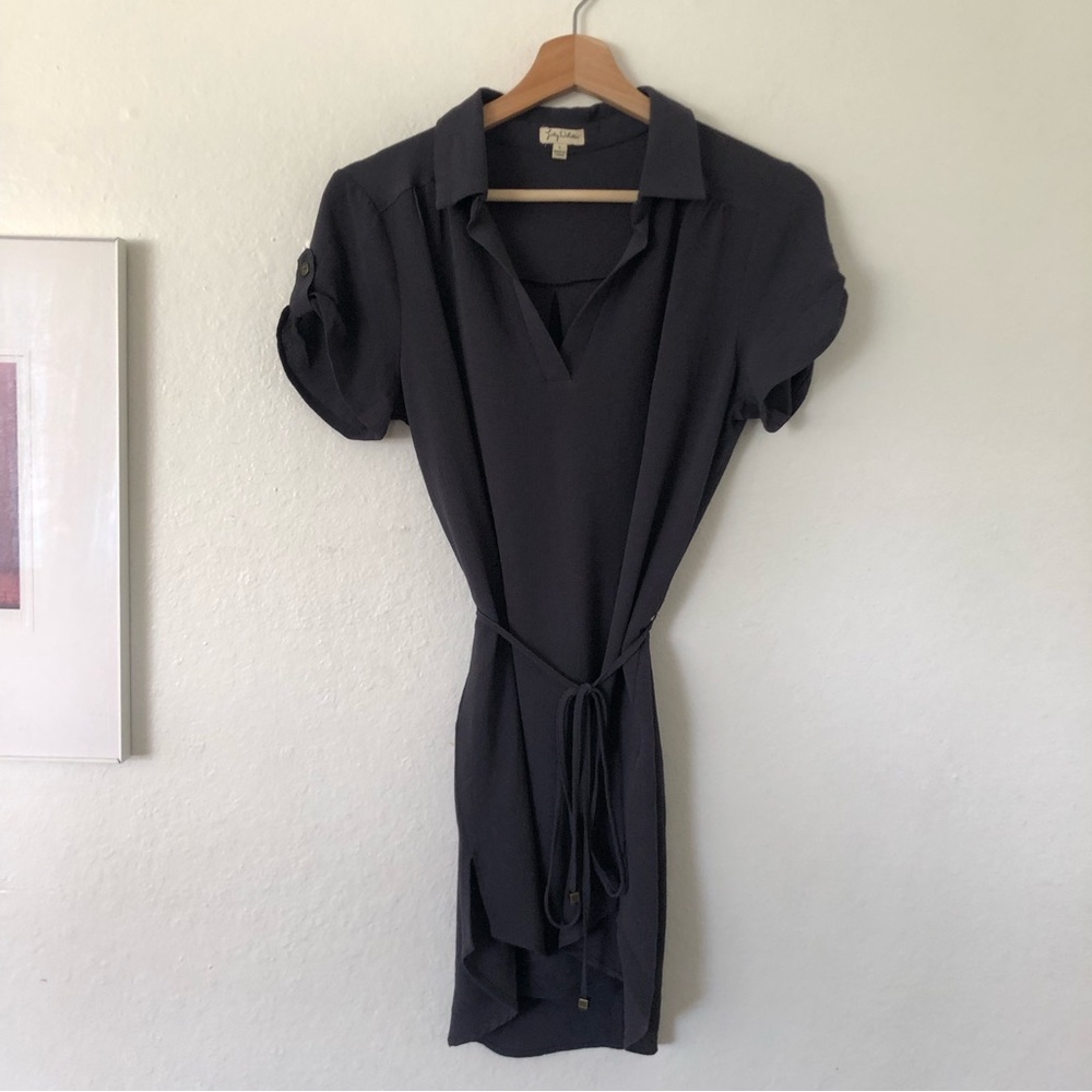 Lily White Shirt Dress in Dark Gray Sz L